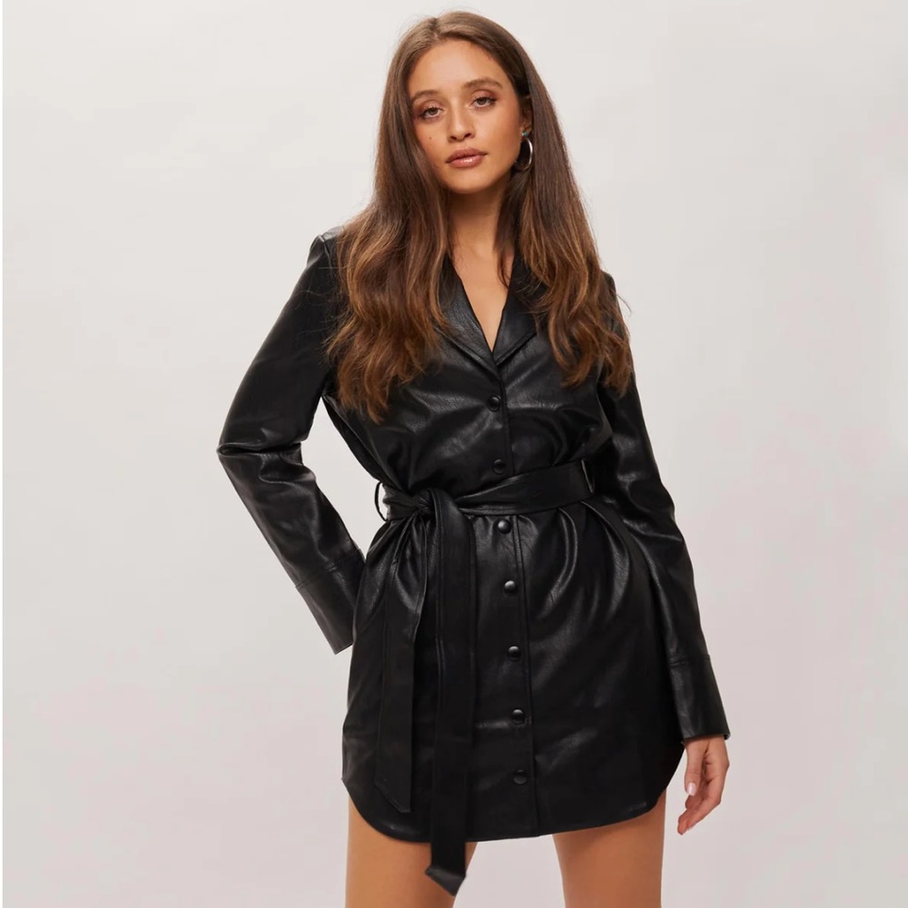 Backyard Roses by Tess Christine Vegan Leather Elizabeth Jacket Dress